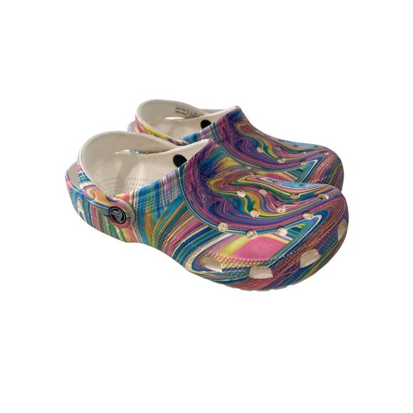 Crocs Classic Clog Youth Size 5 Multicolor Swirl Lightweight Slip On Comfortable - Picture 1 of 8